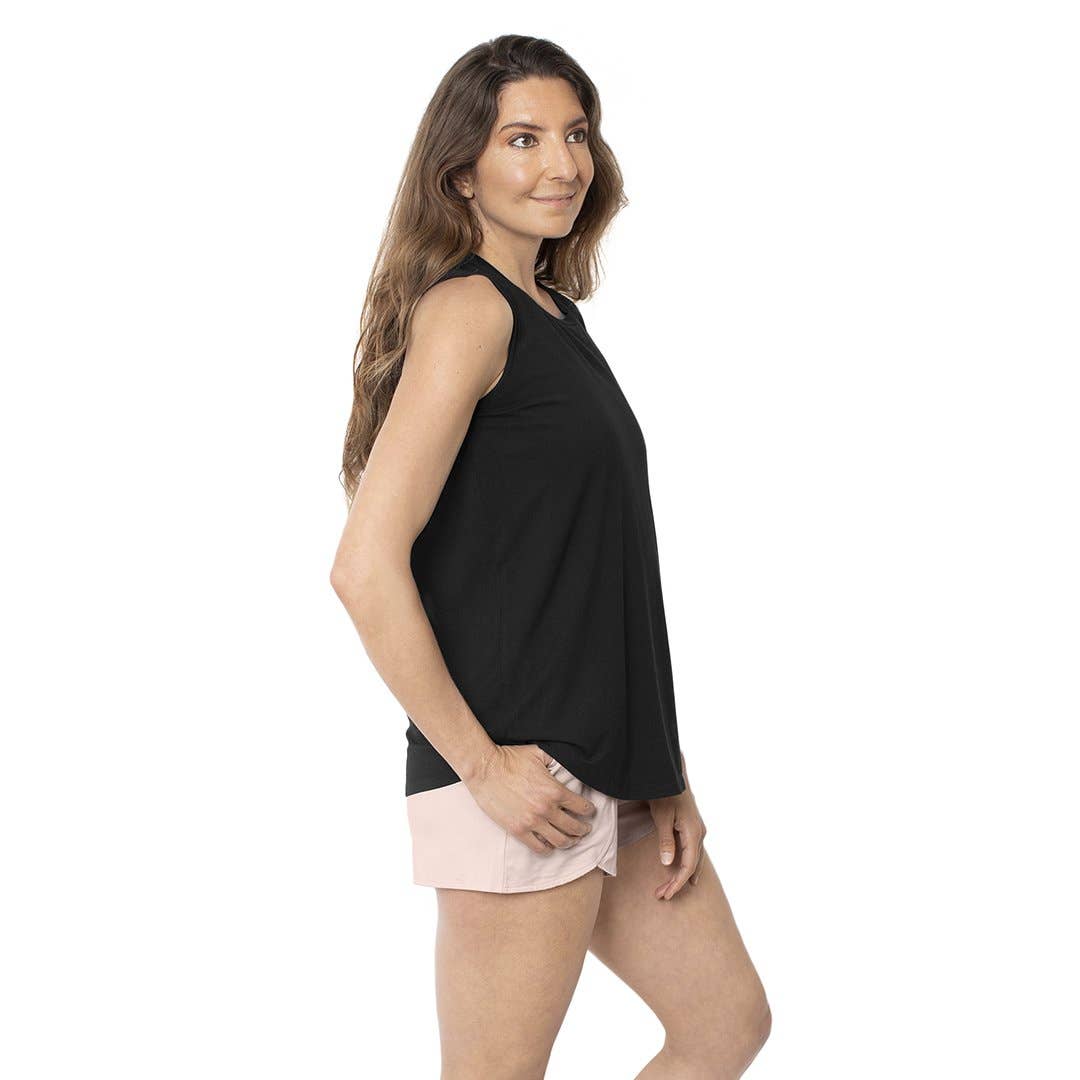 Bamboo Nursing & Maternity Tank Top - Black