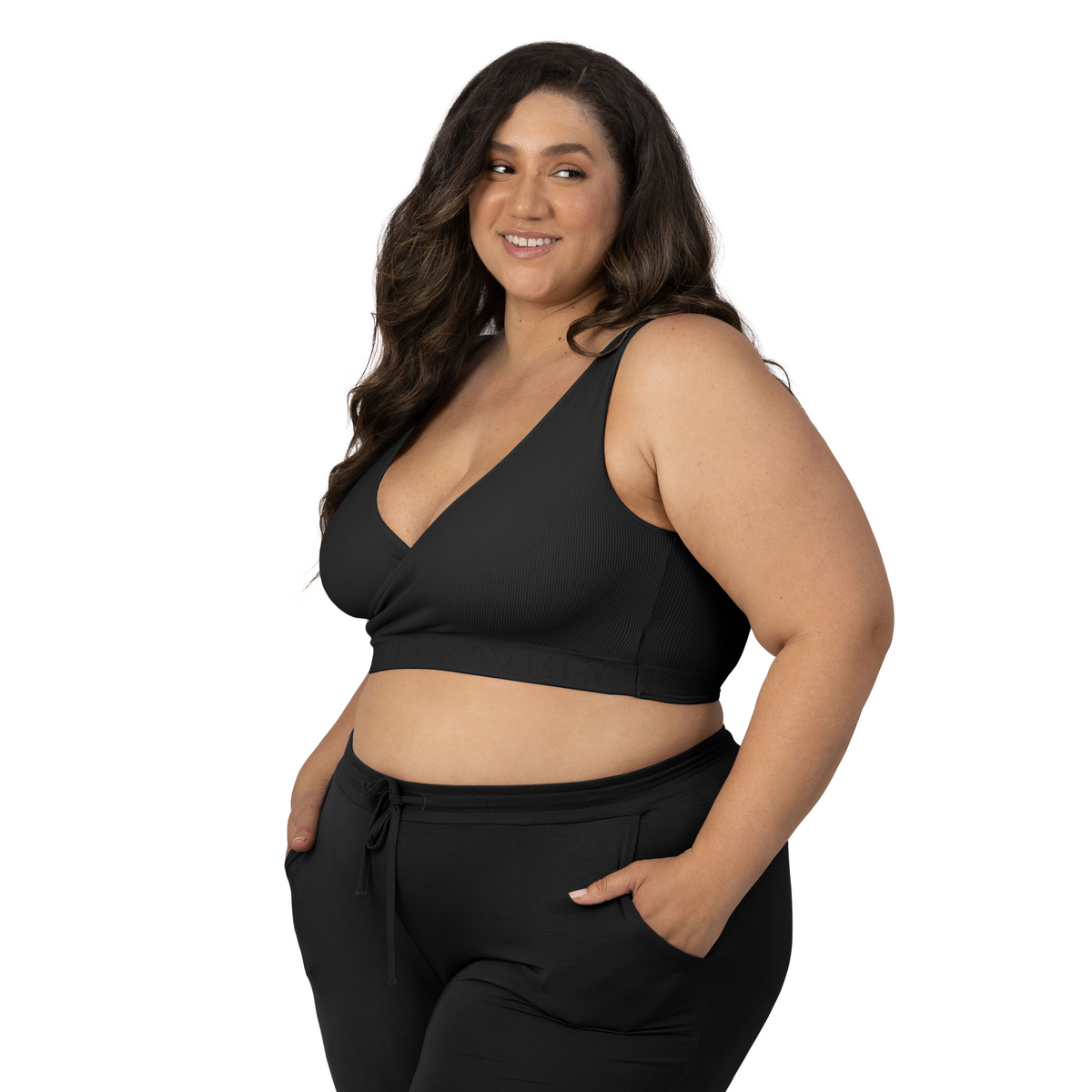 Sublime® Adjustable Crossover Nursing & Lounge Bra - Black