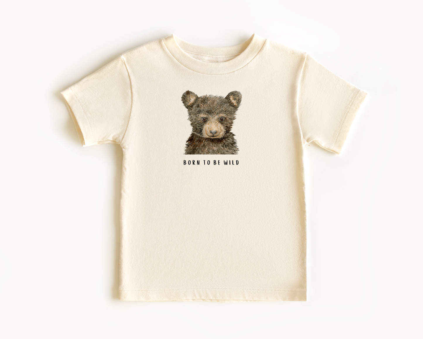 Bear Toddler T-shirt - Born to be Wild (Ash Grey Tee)
