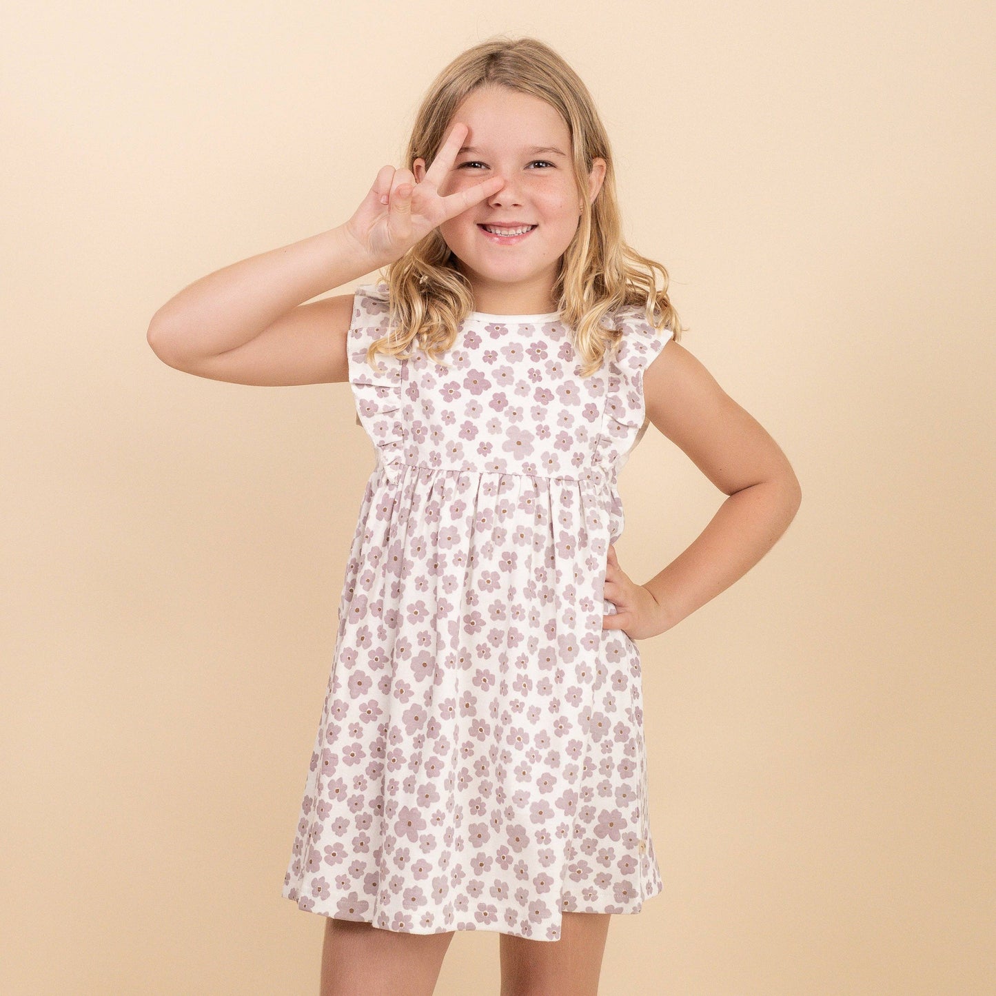 Organic Flutter Dress - Poppy