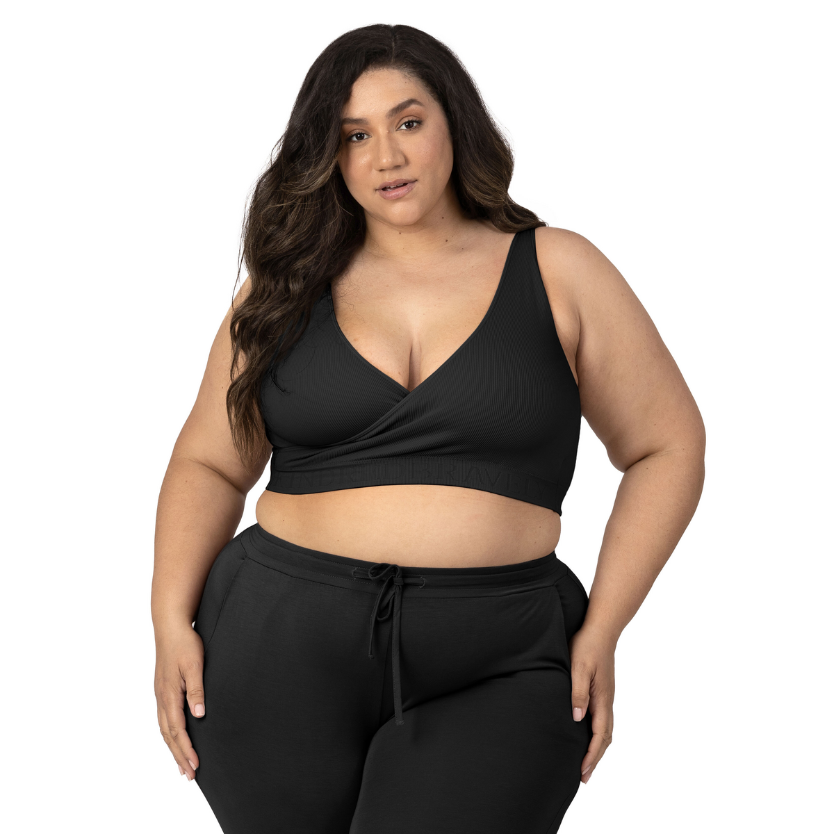 Sublime® Adjustable Crossover Nursing & Lounge Bra - Black