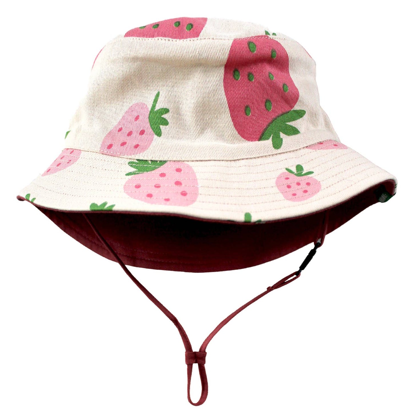 Reversible Organic Cotton Bucket Hats - Strawberries and Rose