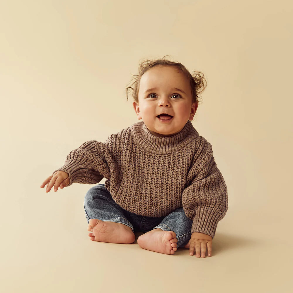 Organic Knitted Jumper - Coco Speckle
