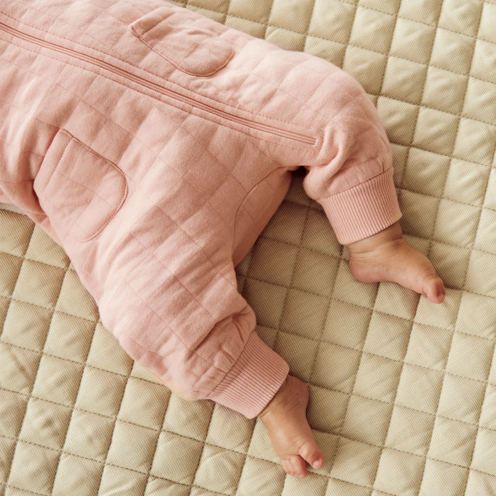 Organic Quilted Growsuit - Pretty Pink