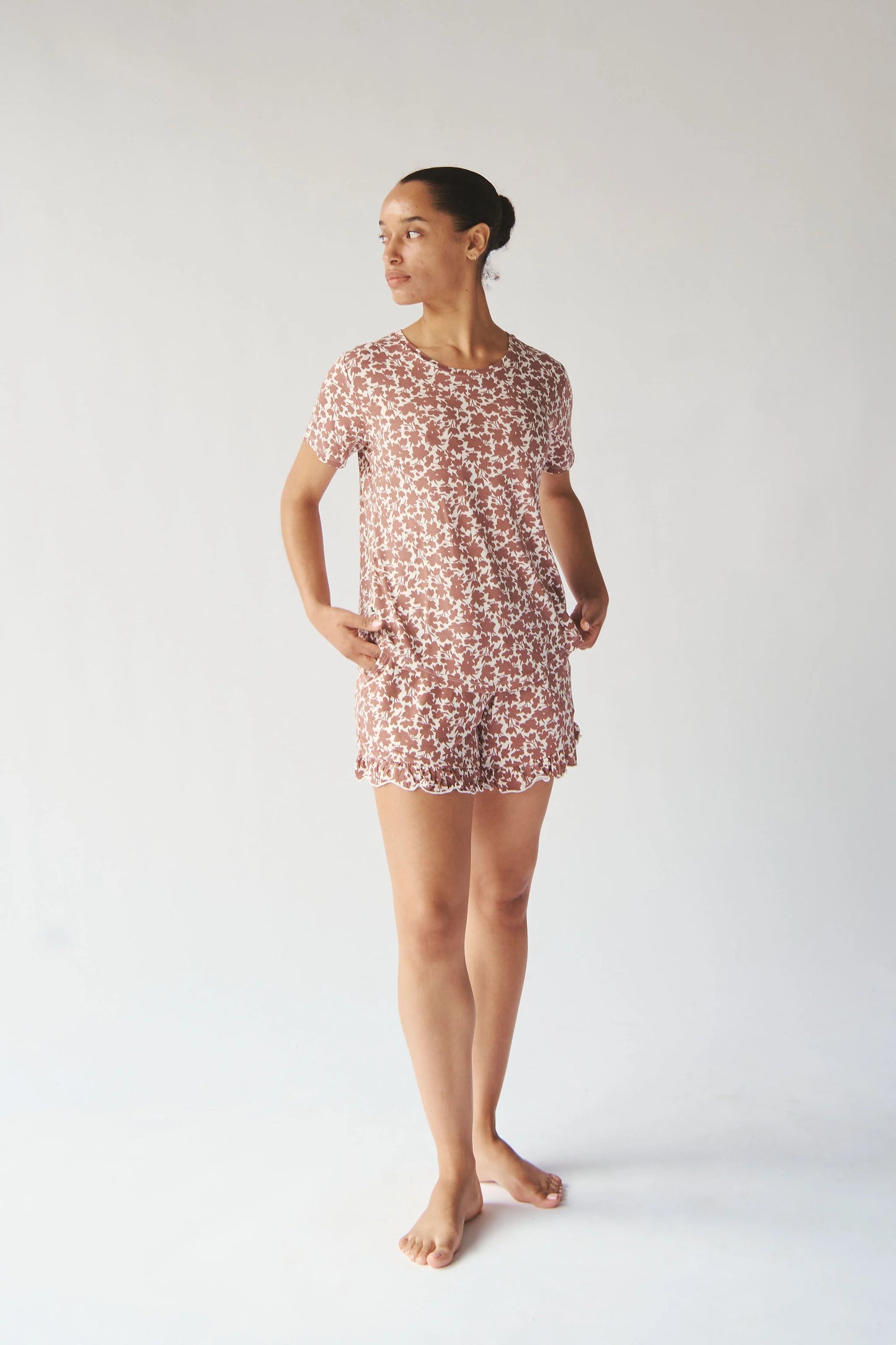 Ladies Ruffled Short Set - Meadow