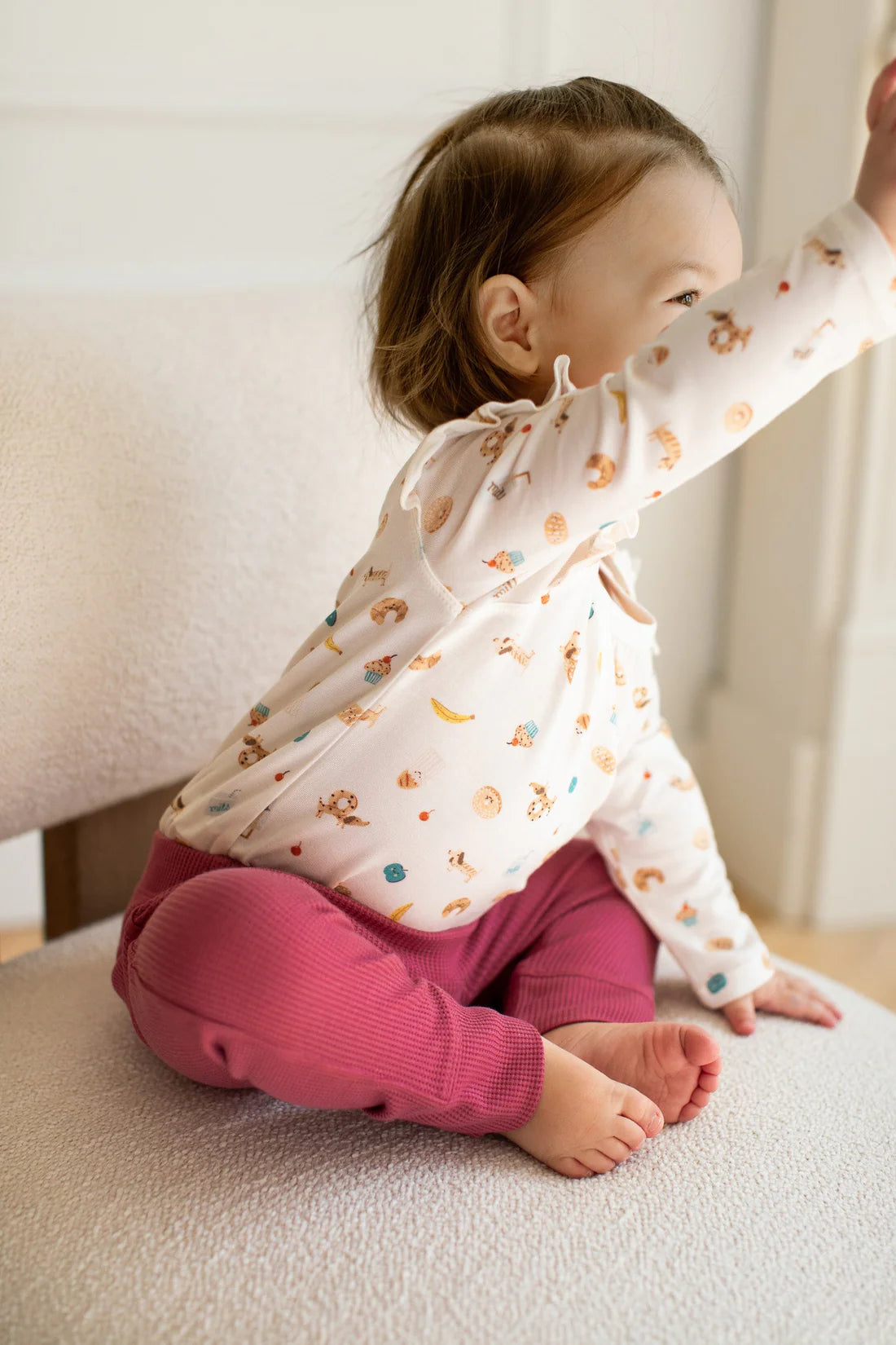 Waffle Baby Pants - Mauvewood