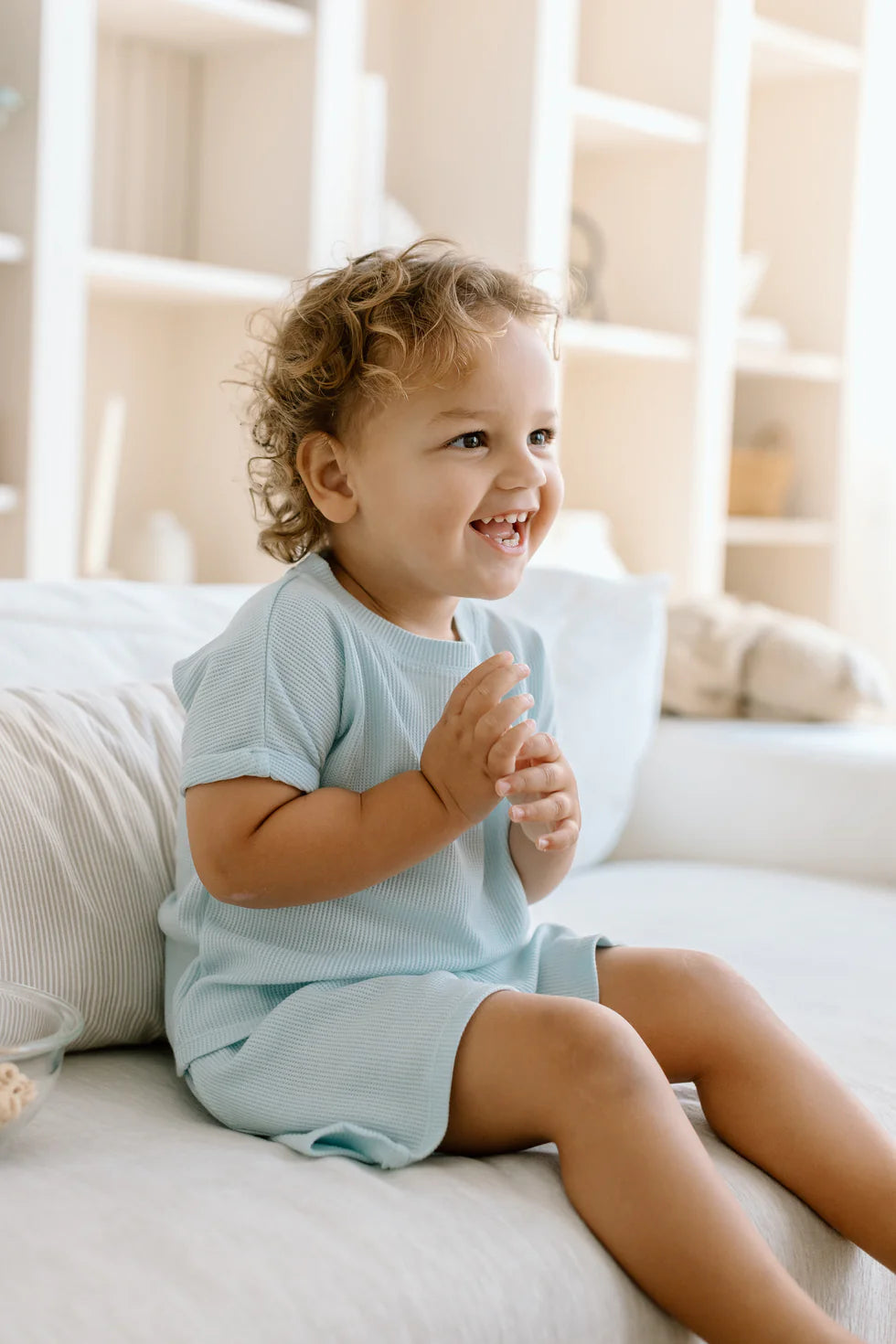 Waffle Top + Bottom Set - Sea Glass