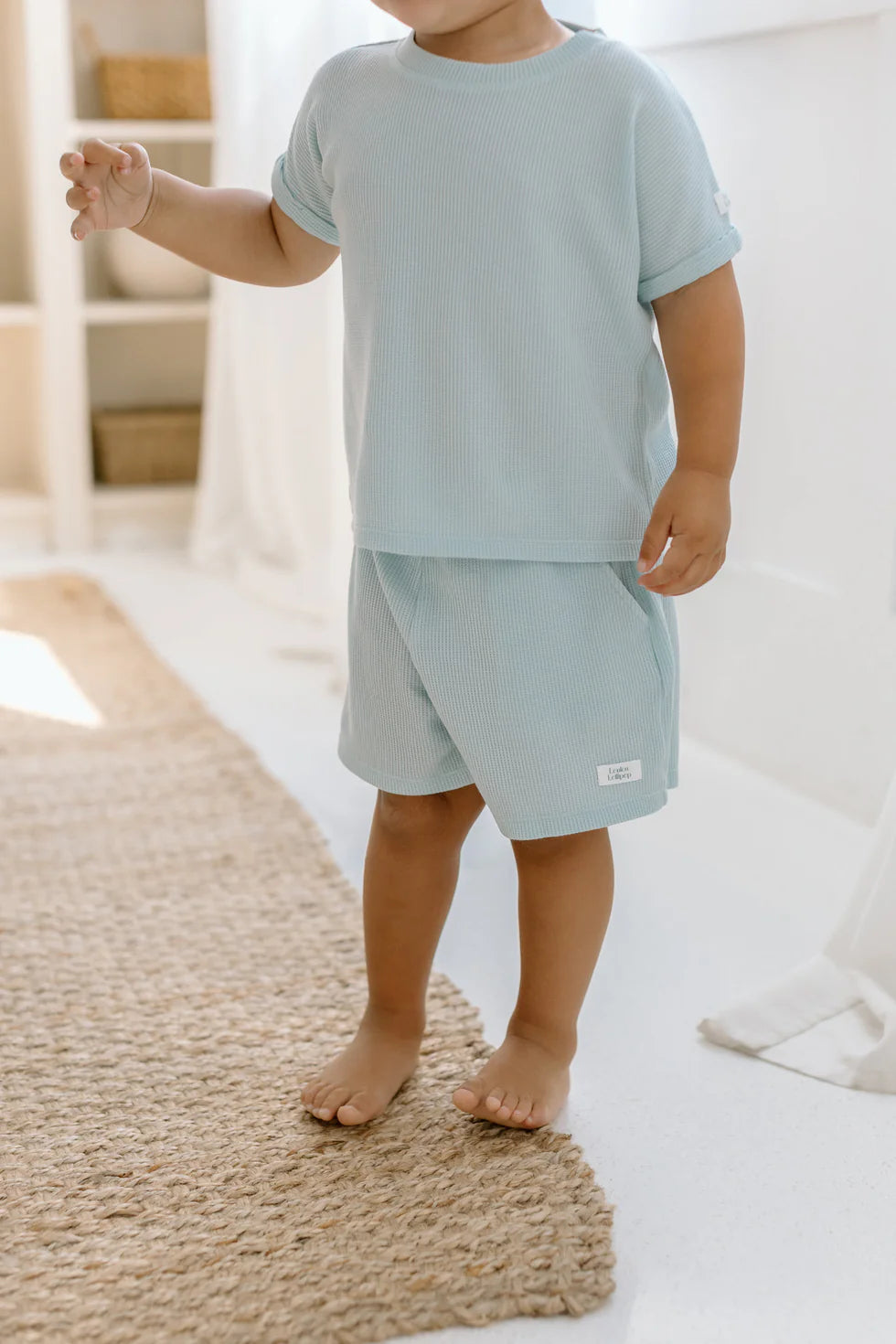 Waffle Top + Bottom Set - Sea Glass