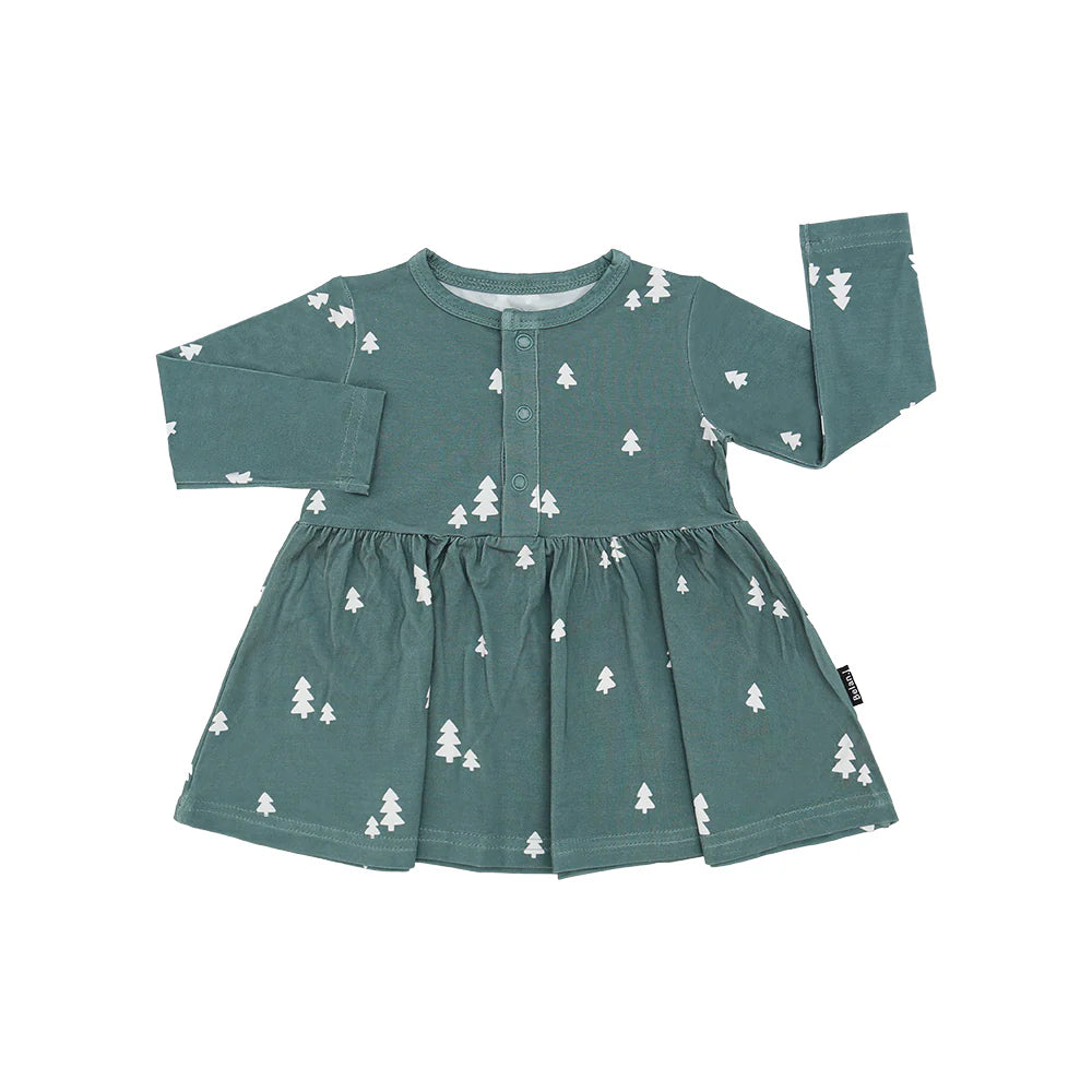 Long Sleeve Baby Peplum Dress - Tiny Trees