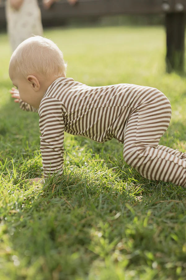 Zipper Sleeper - Caramel Stripe