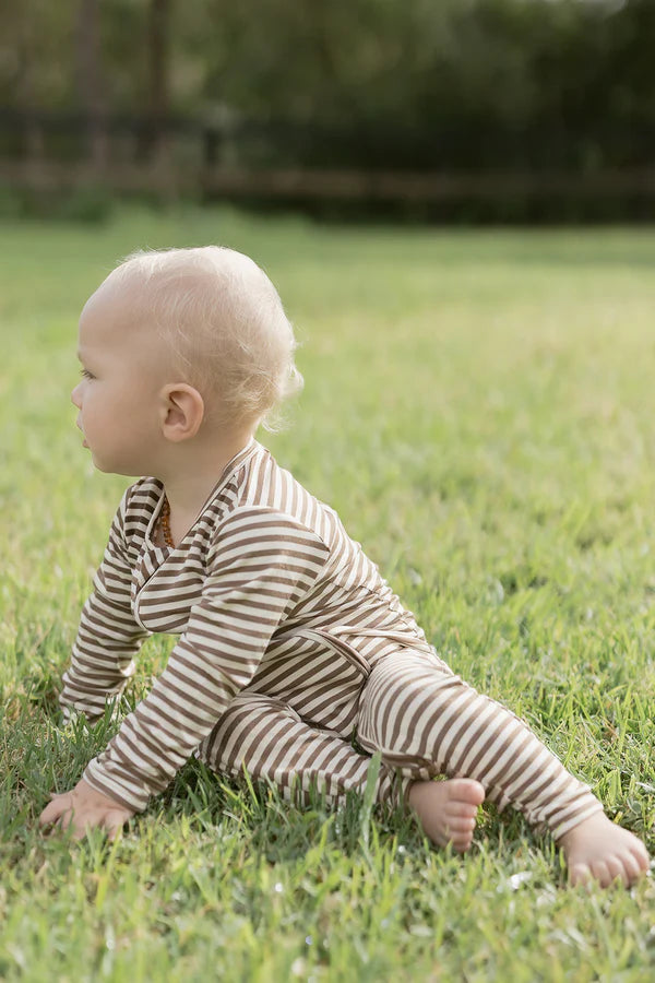 Zipper Sleeper - Caramel Stripe