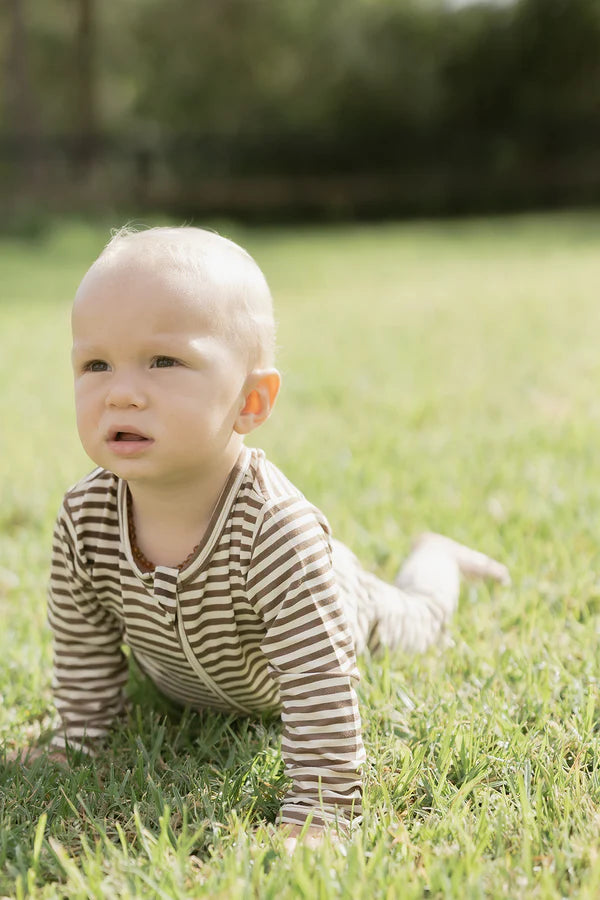 Zipper Sleeper - Caramel Stripe