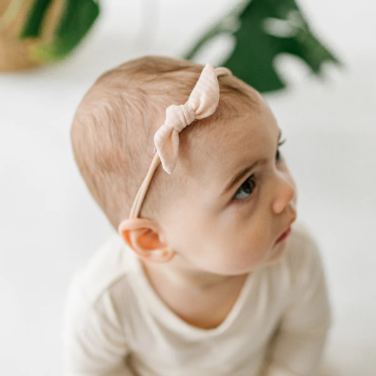 Ribbed Bamboo Little Knot Headband - Dusty Peach