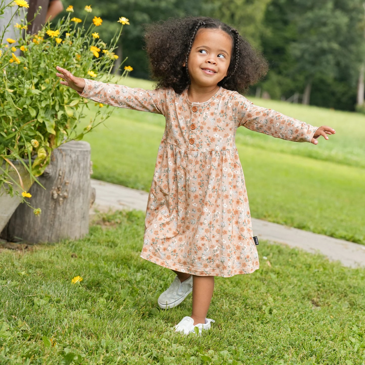 Long Sleeves Peplum Dress - Amber Garden