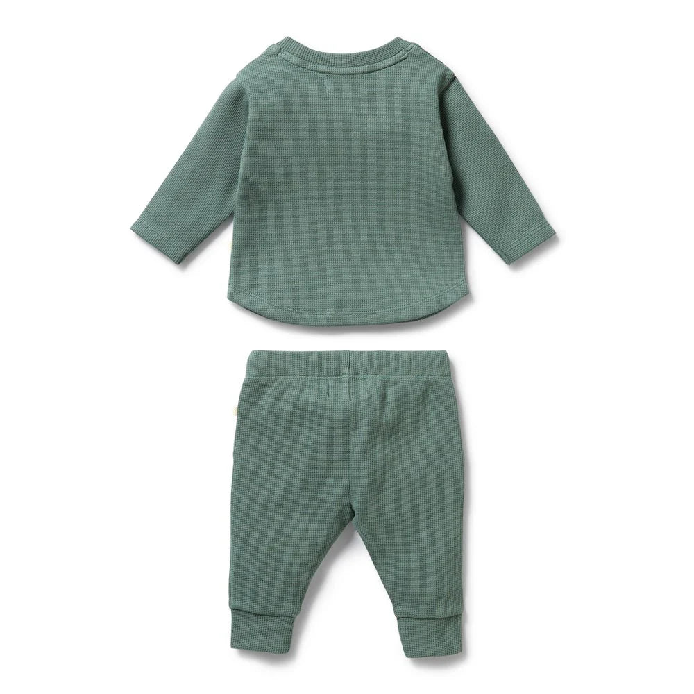 Organic Waffle Set - Pine Green