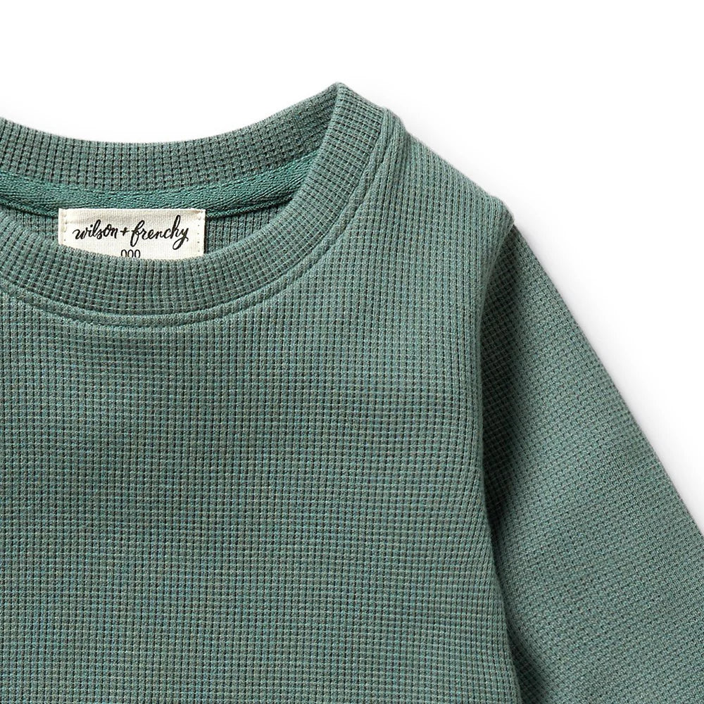 Organic Waffle Set - Pine Green