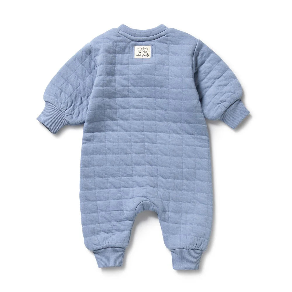 Organic Quilted Growsuit - Sky Blue