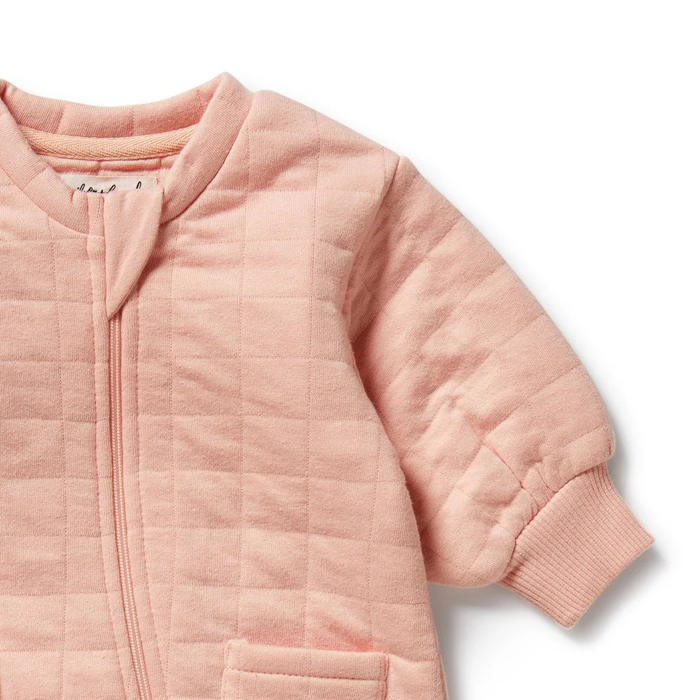 Organic Quilted Growsuit - Pretty Pink
