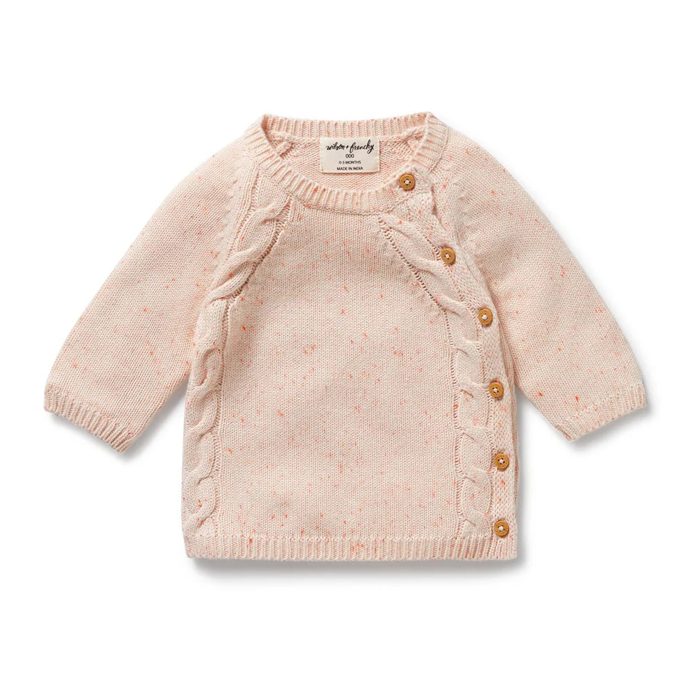 Organic Knitted Kimono Cardigan - Fairy Floss