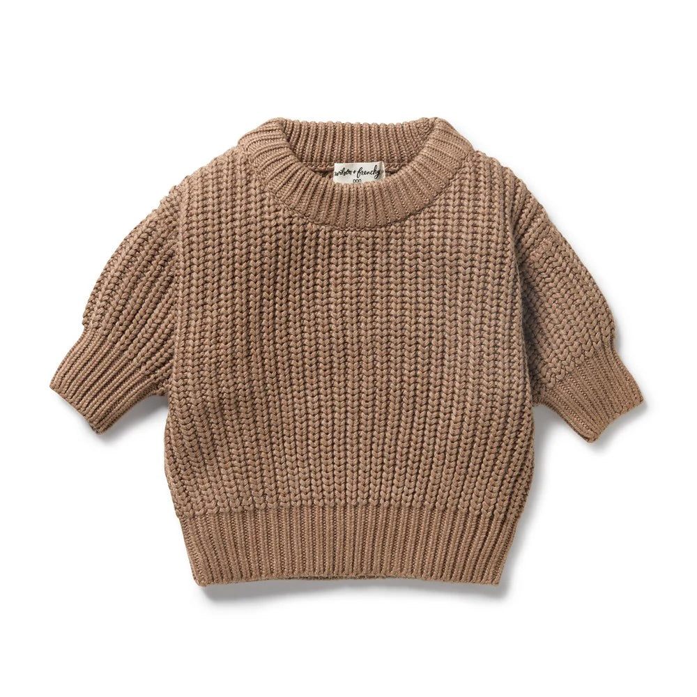 Organic Knitted Jumper - Coco Speckle