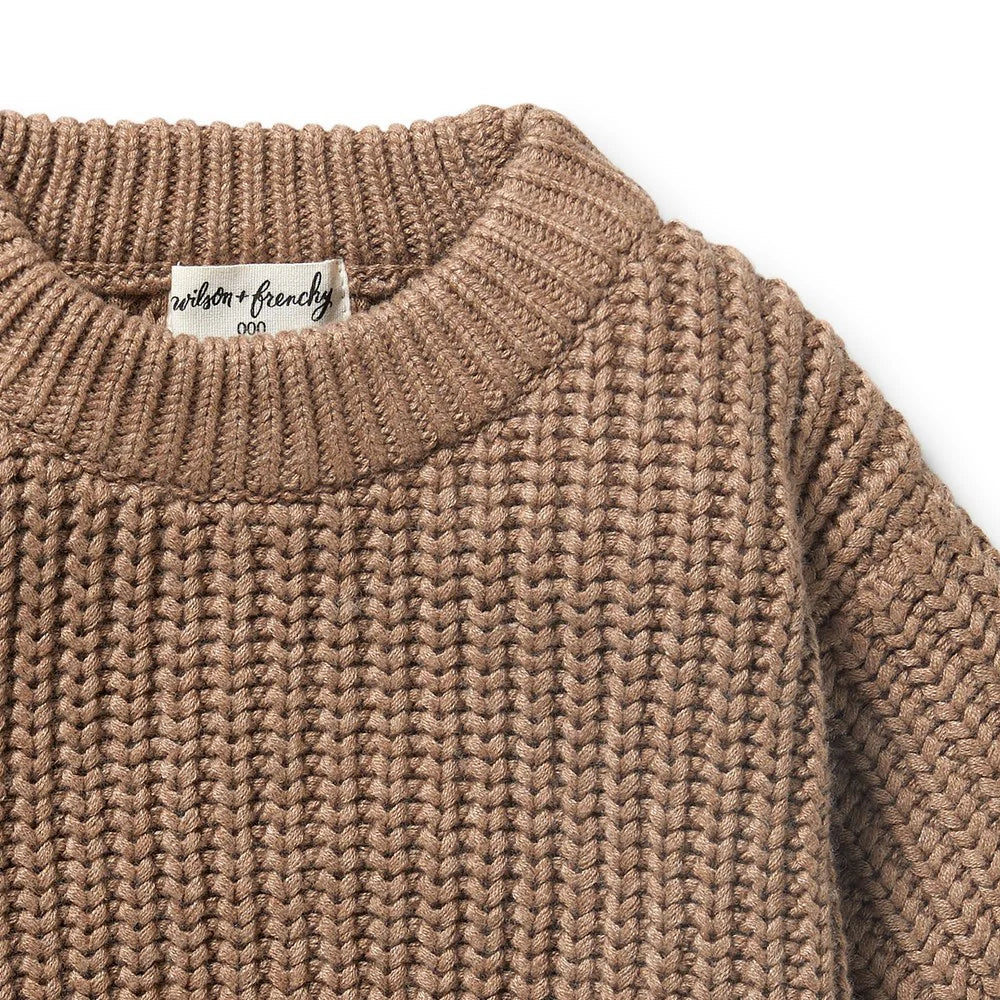 Organic Knitted Jumper - Coco Speckle
