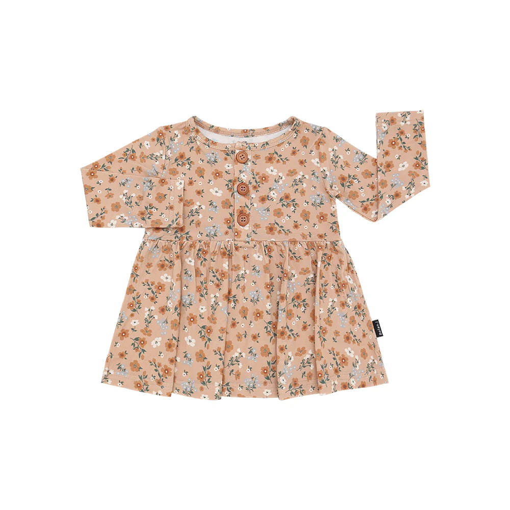 Long Sleeve Baby Peplum Dress - Amber Garden