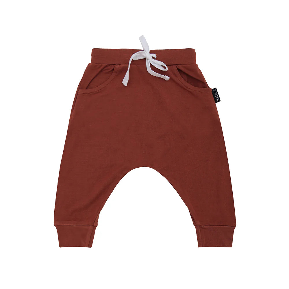 Drawstring Harem Pants | Rust
