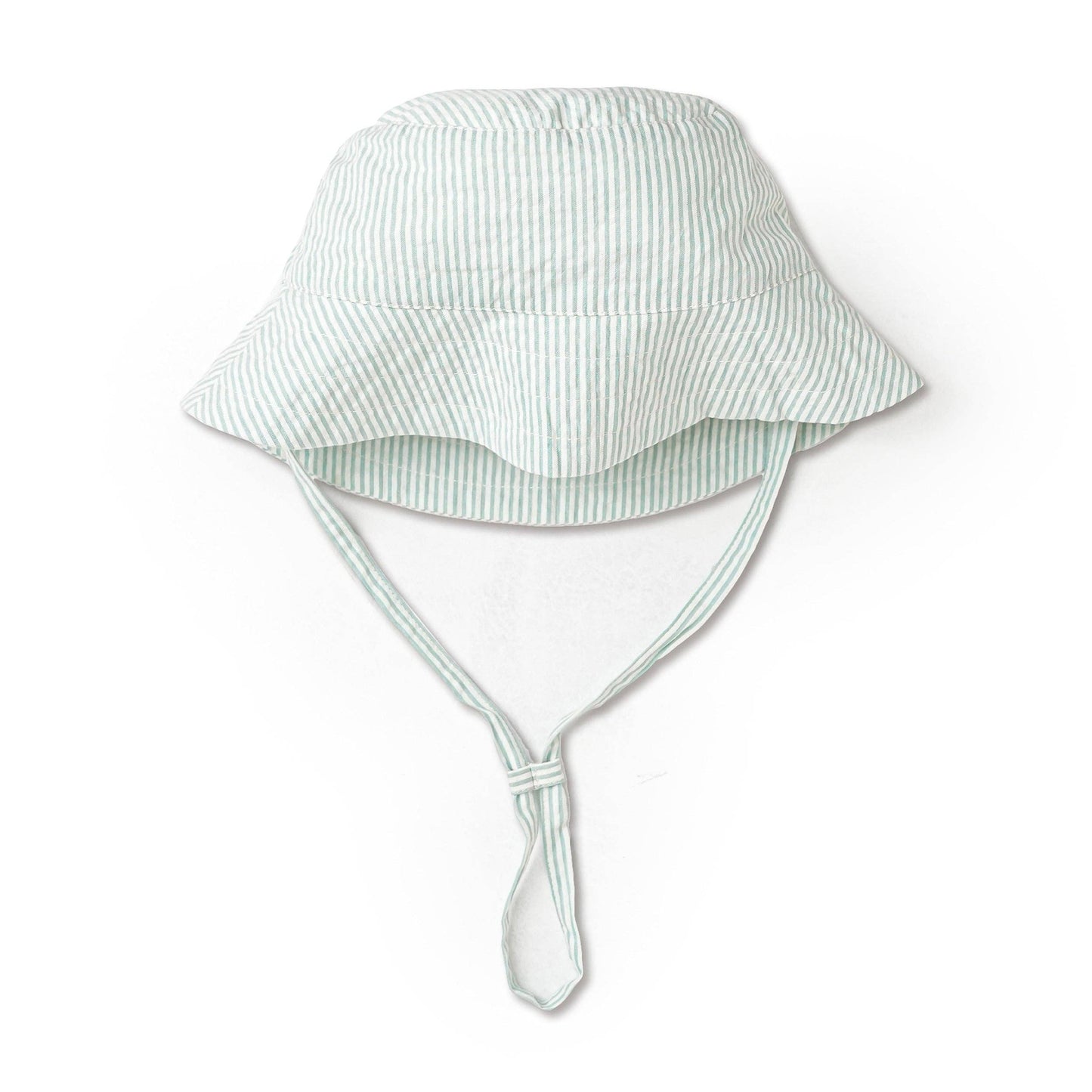 Organic Bucket Sun Hat - Green Stripes