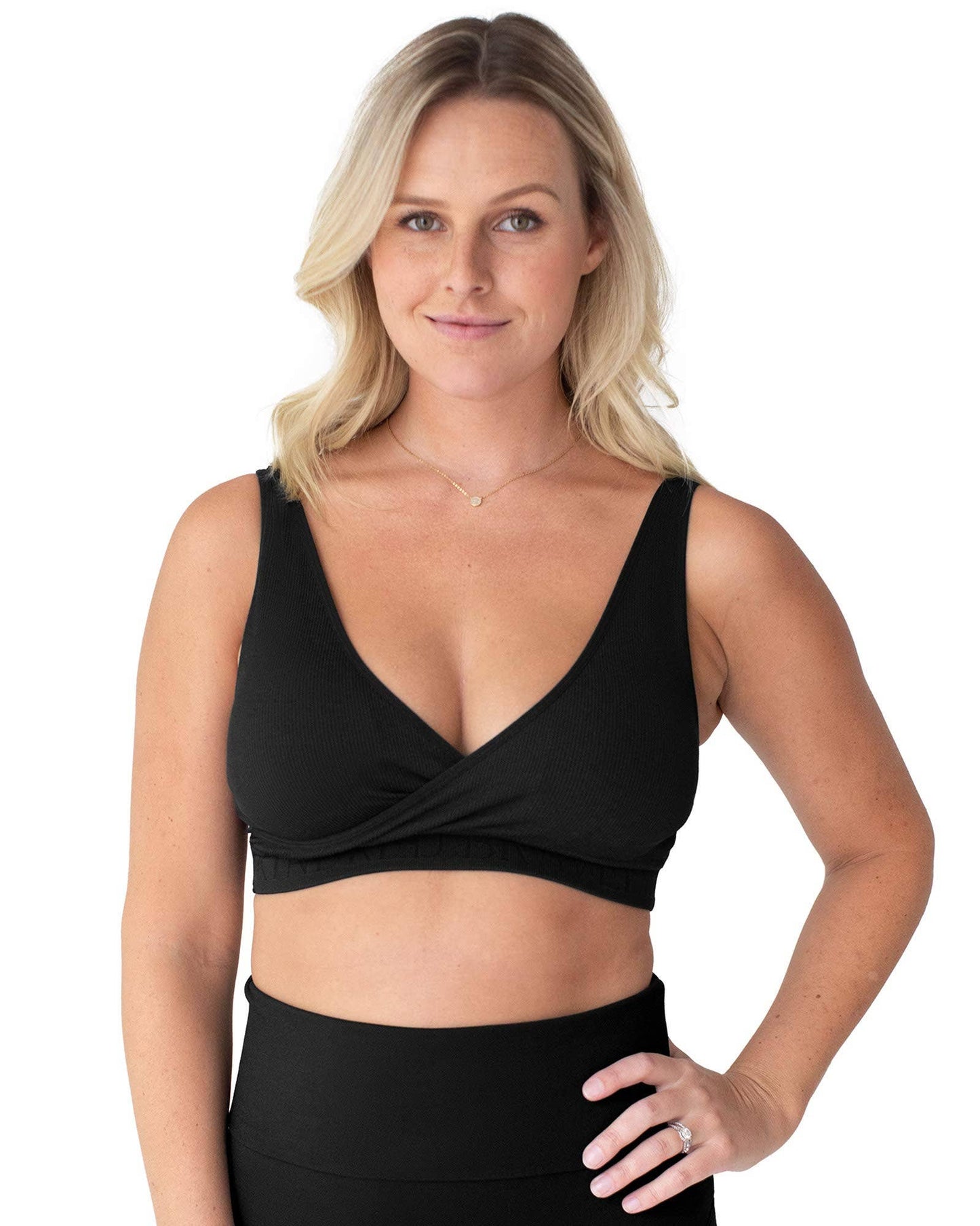 Sublime® Adjustable Crossover Nursing & Lounge Bra - Black