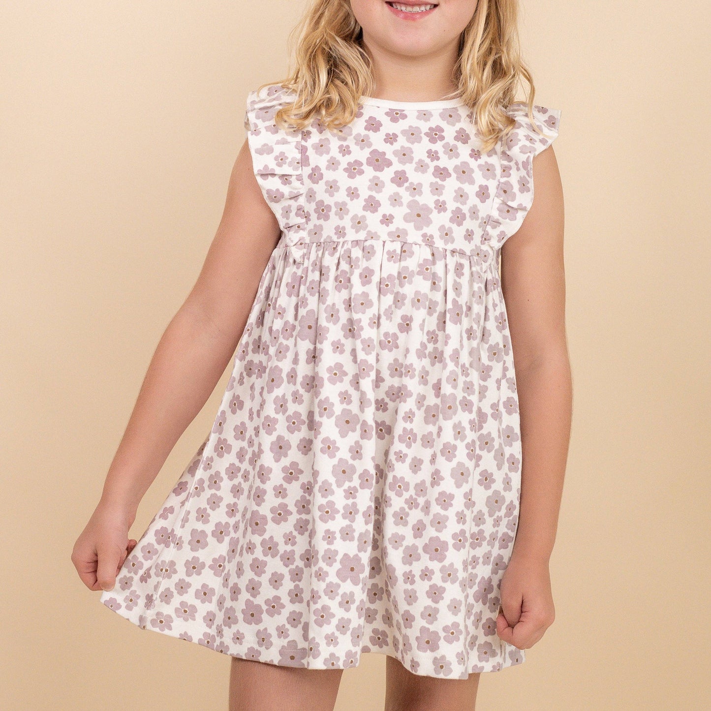 Organic Flutter Dress - Poppy