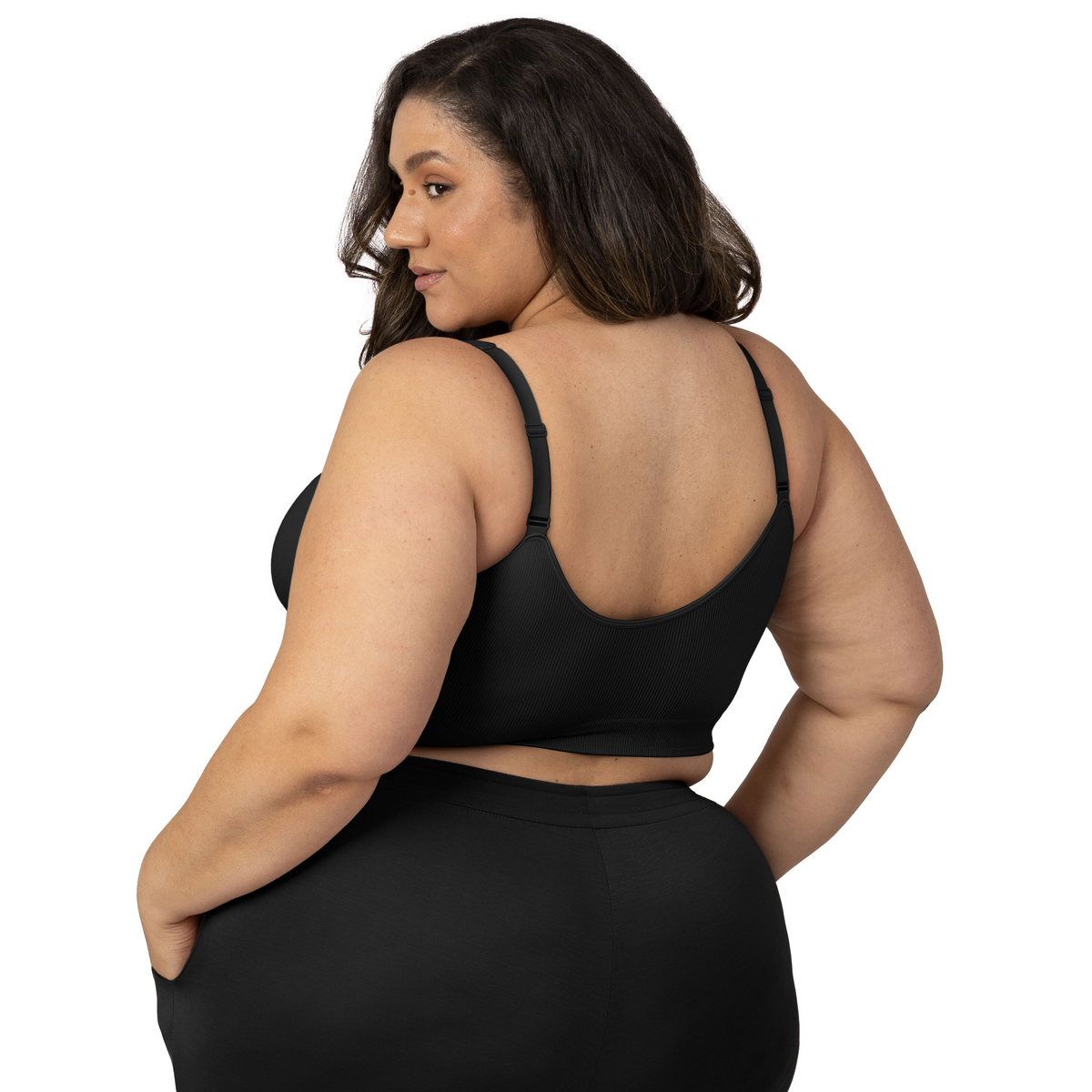 Sublime® Adjustable Crossover Nursing & Lounge Bra - Black