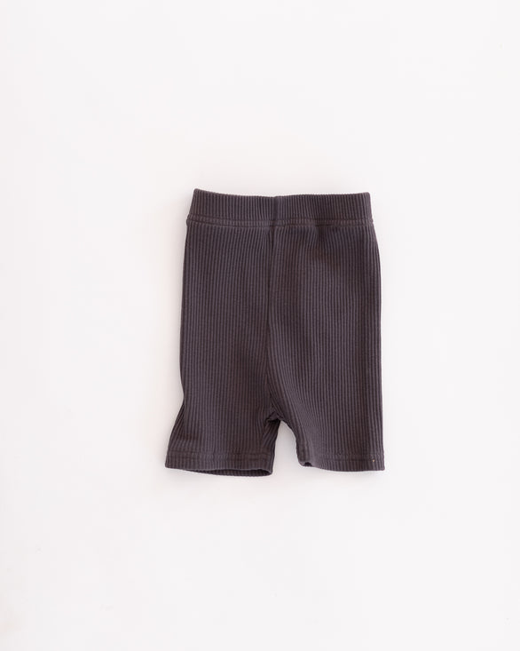 Ribbed Bike Shorts | Washed Black