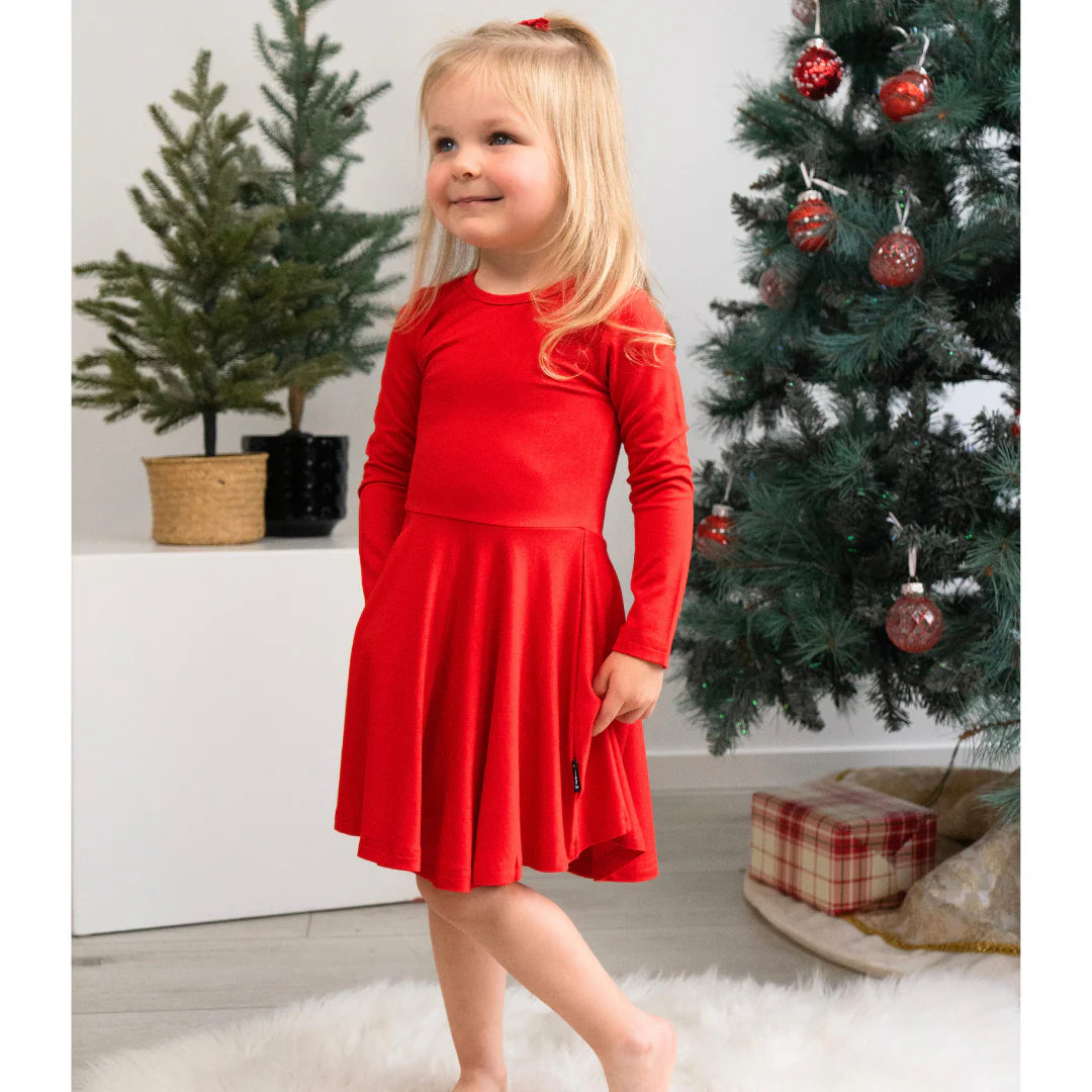 
                  
                    Long Sleeves Twirl Dress - Santa Red
                  
                