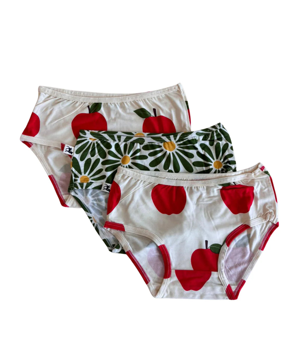 Kids Undies - Apple/Floral 3 Pack