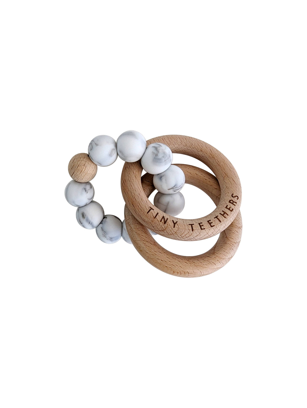 Rattle Teething Rings: Marble