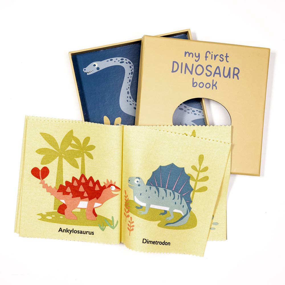 
                  
                    Children's dinosaur book with colorful illustrations on a white background.
                  
                