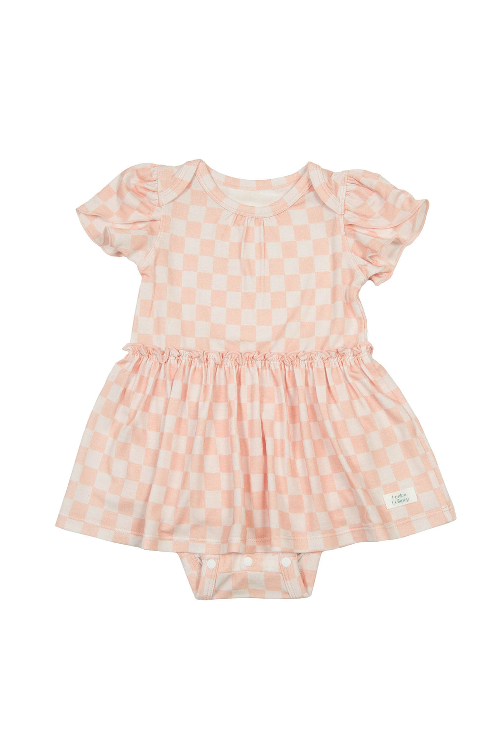 Bodysuit Dress - Pink Checkerboard