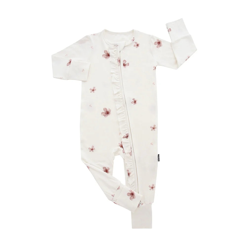 Ruffled Footless One Piece - Petals