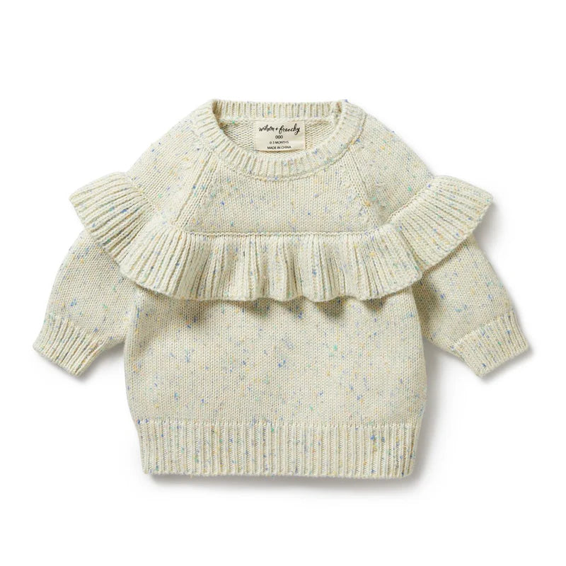 
                  
                    Dew Fleck Knitted Ruffle Jumper
                  
                