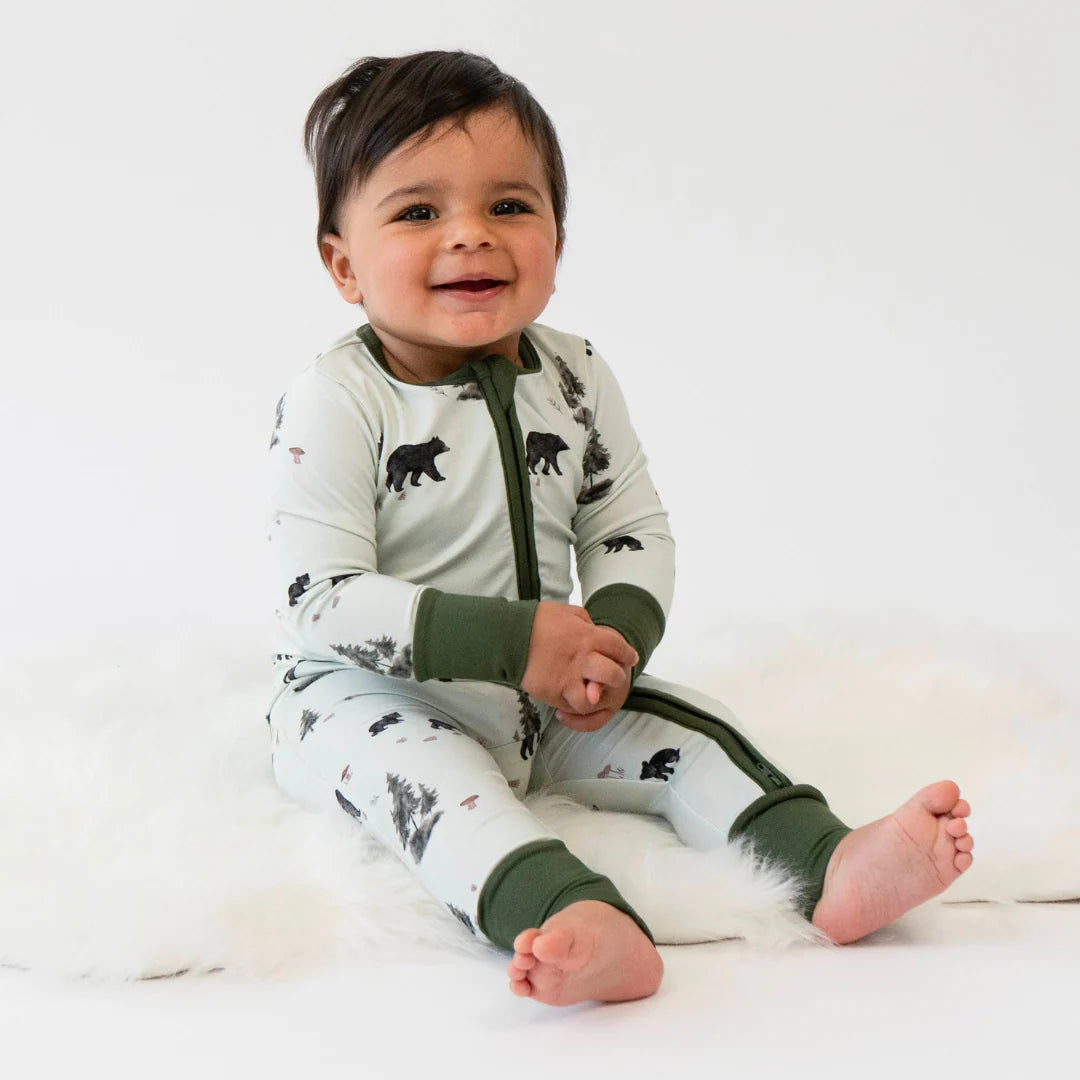 
                  
                    Footless Sleeper with Fold-Over Cuffs - Black Bears
                  
                