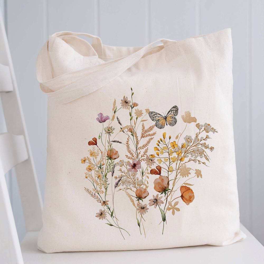 
                  
                    Wildflowers Vintage Pressed Flower - Spring Canvas Tote Bag
                  
                