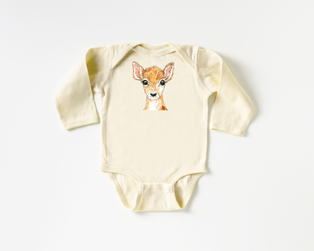 Deer L/S Bodysuit - Natural