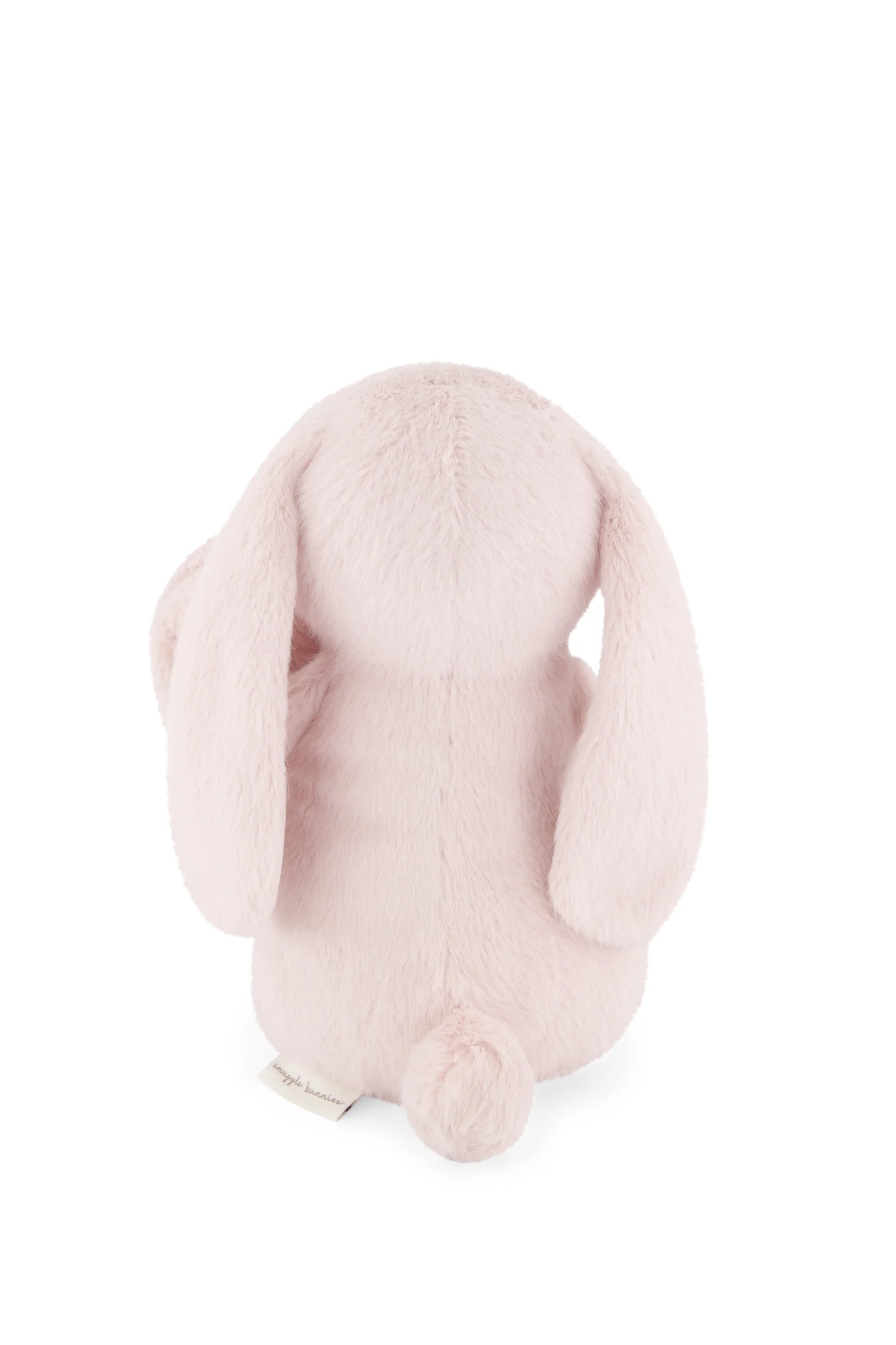 
                  
                    Pink plush toy with bunny ears on a white background.
                  
                