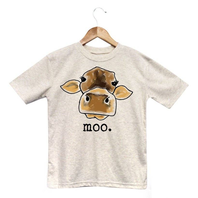 Barefoot Baby Moo Cow Tee - Mama + Fawn Co.-Apparel