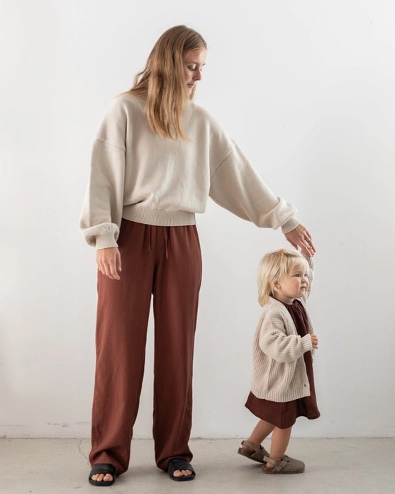 Kindly the Label Cotton Knit Pullover - Oat - Mama + Fawn Co.-