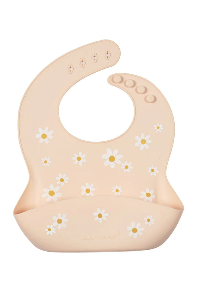 Loulou Lollipop Silicone Bib - Daisy Oat - Mama + Fawn Co.-