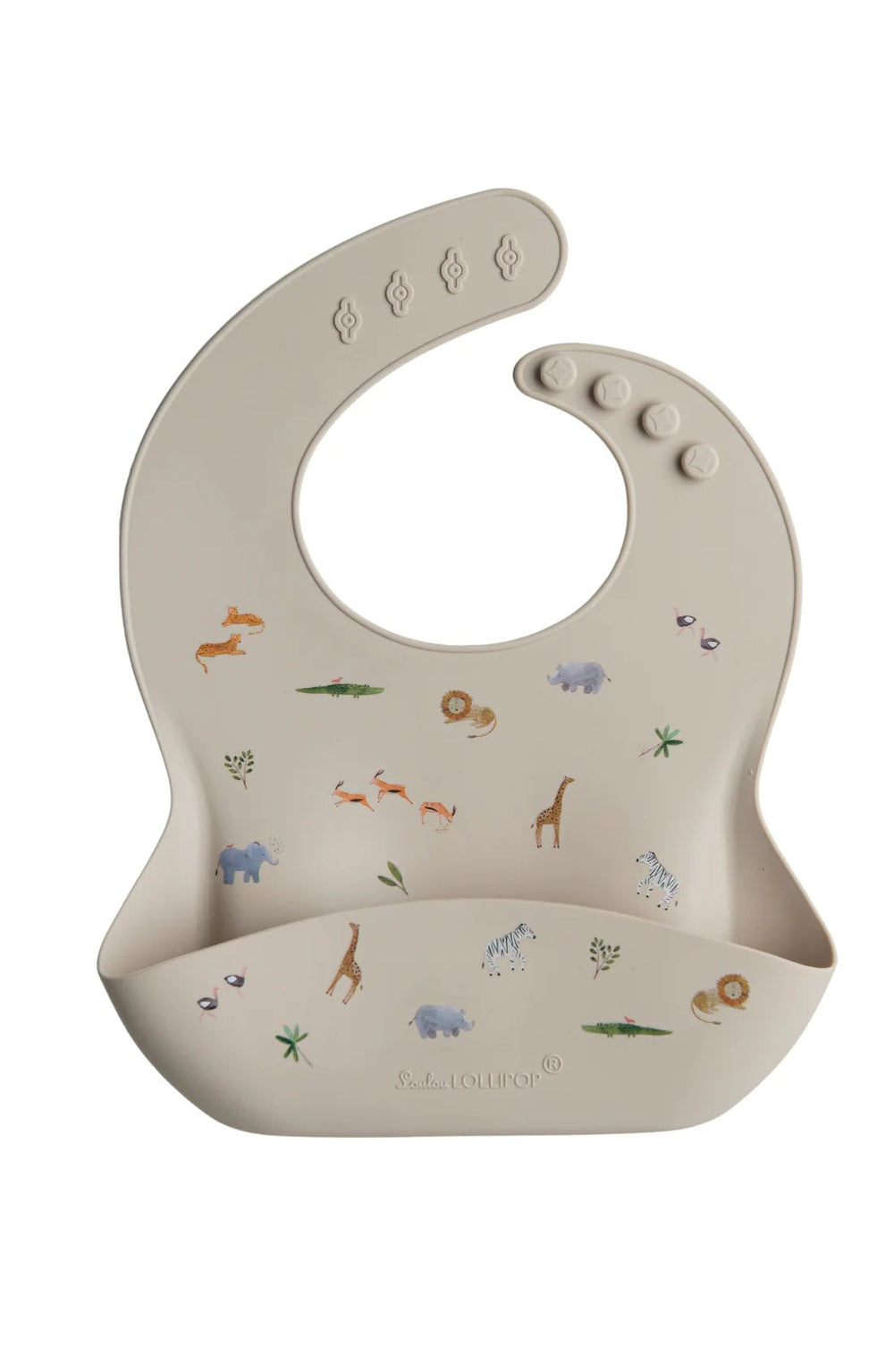 Loulou Lollipop Silicone Bib - Safari - Mama + Fawn Co.-