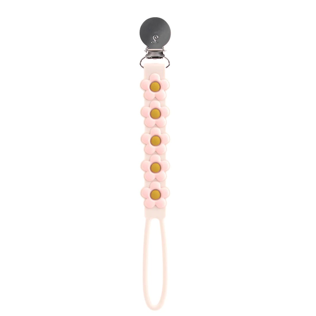 Loulou Lollipop Silicone Pacifier Clip - Daisy Cream - Mama + Fawn Co.-