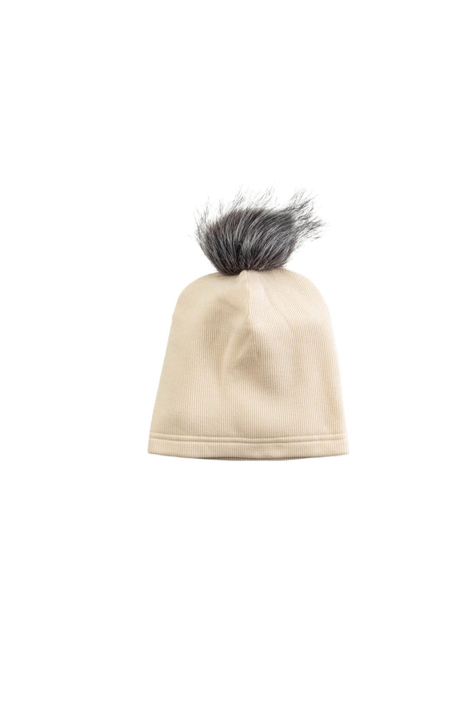 Loulou Lollipop Waffle Pom Pom Hat - Coconut Milk - Mama + Fawn Co.-