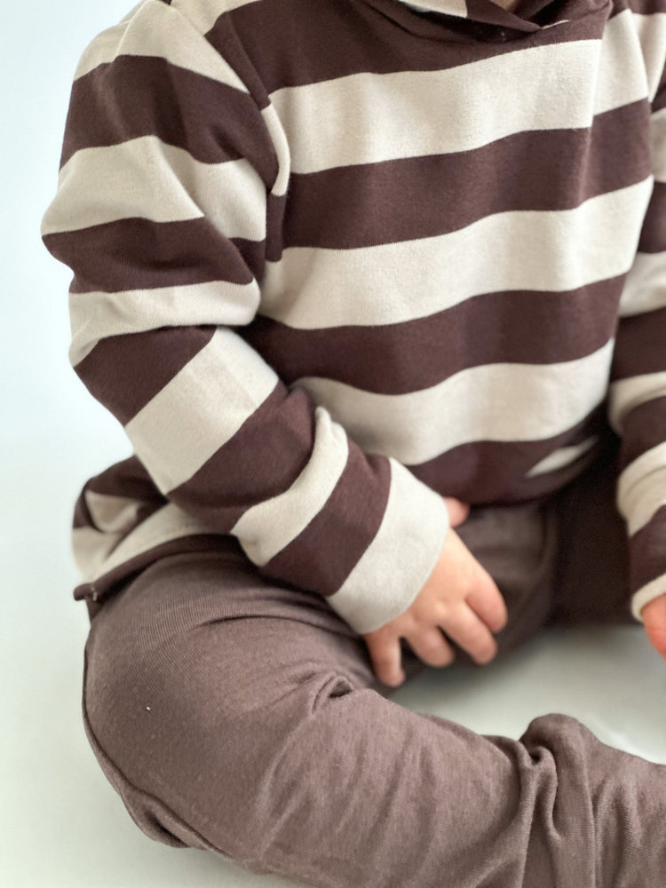 Tiny Button Apparel Hooded Pullover - Stripe - Mama + Fawn Co.-Apparel